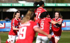 Charlton players celebrate 4-2 win over Durham on February 15 2026 Matchday 16