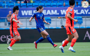 South Korea player scoring against Philippines during the international football friendly match on 5 March 2026